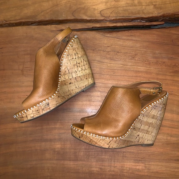 Dolce Vita Leather and Cork Wedge Heels 9.5 - Picture 2 of 8